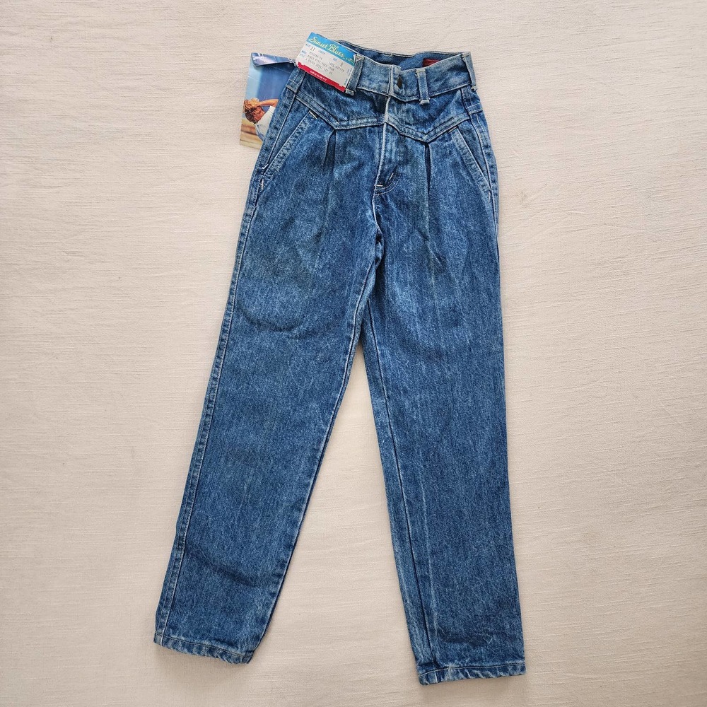 Vintage Deadstock Yoke Front Mom Jeans kids 8 SLIM